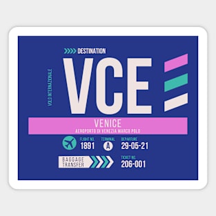 Venice (VCE) Airport Code Baggage Tag Magnet